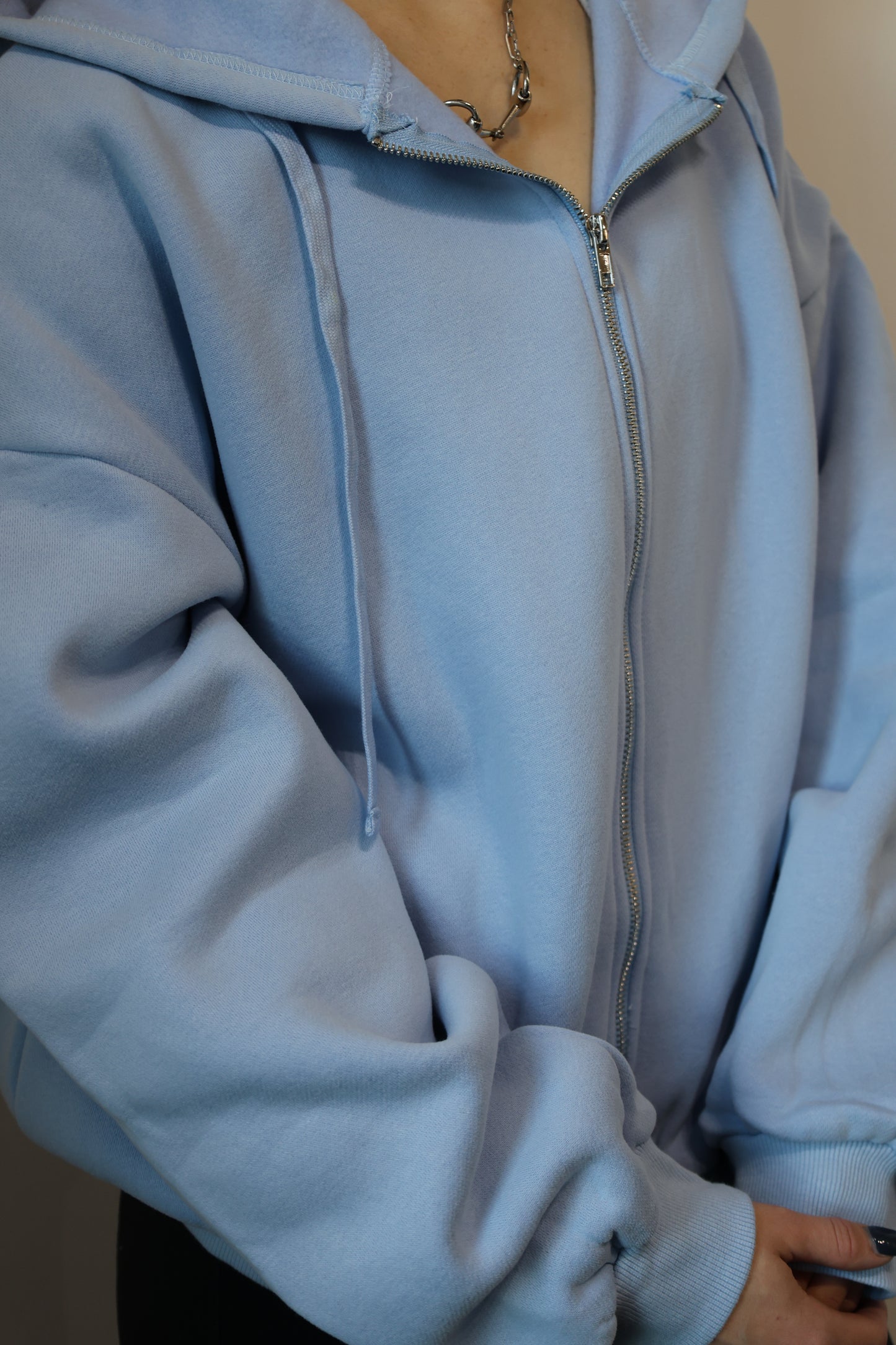 TICTOC - UNIVERSITY Plush Fleece Loose Fit Zip Up Hoodie With Pockets