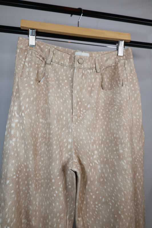 Miou Muse - Fawn Print Barrel Pants