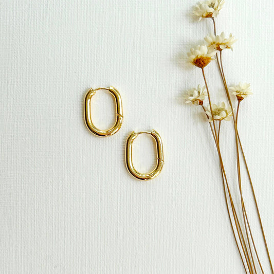KARA | TOZER - Thick Everyday Gold Oval Hoops