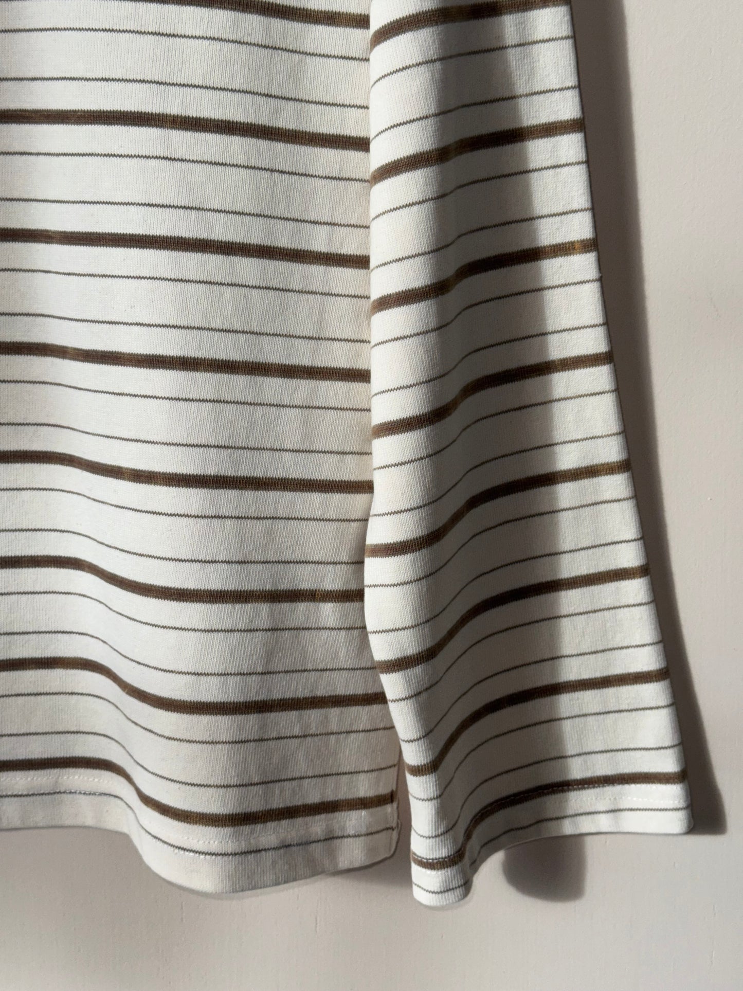 Miou Muse - Multi-brown Striped Round-neck Long Sleeve Shirt