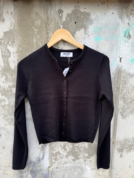 Double Zero - Ribbed Button-Up Cardigan