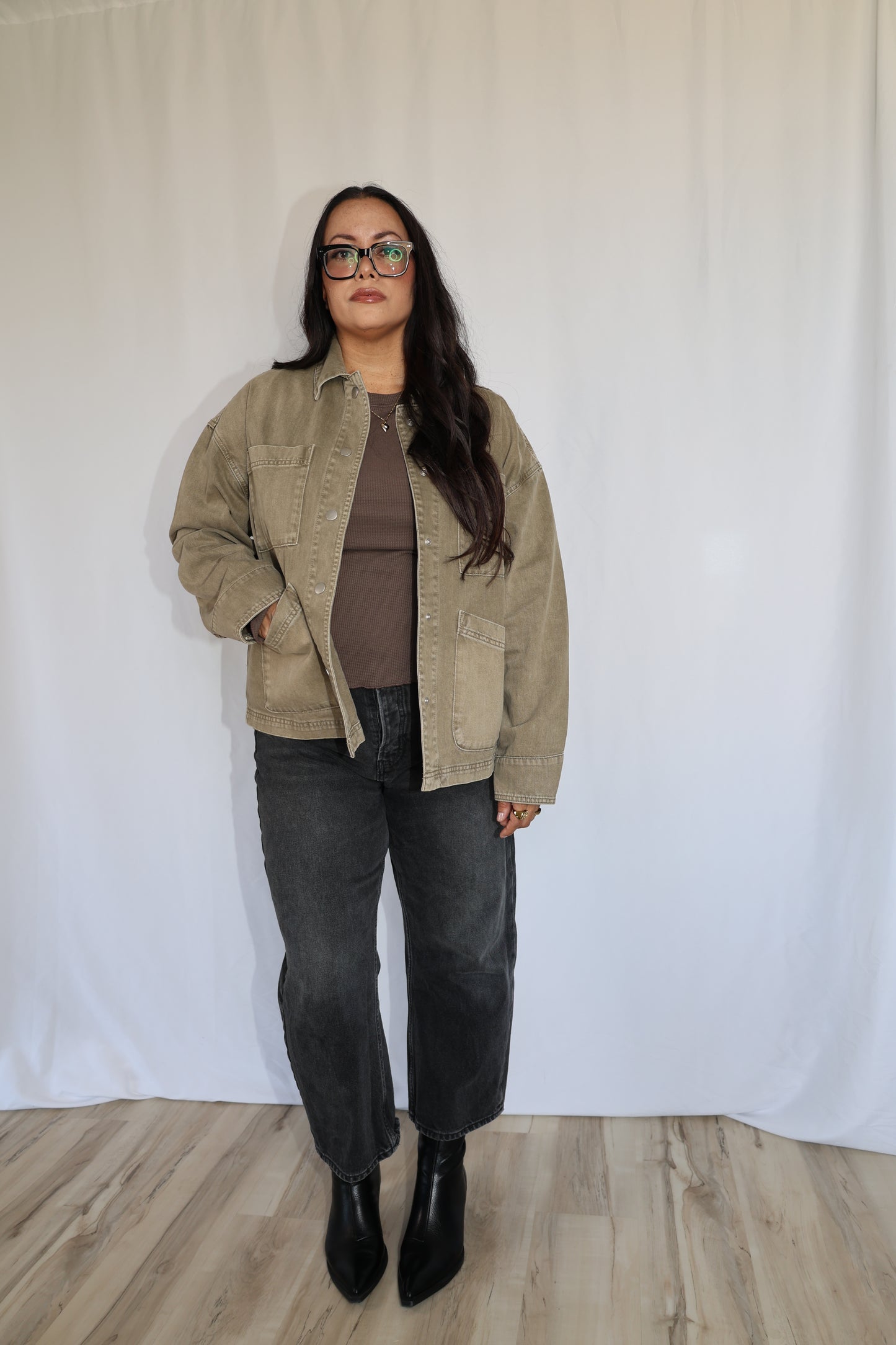 Double Dog Dare oversized washed color jacket