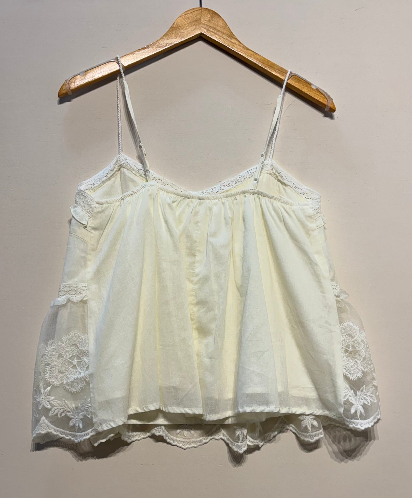 Frilly Embroidered Tank w/ Twist Straps