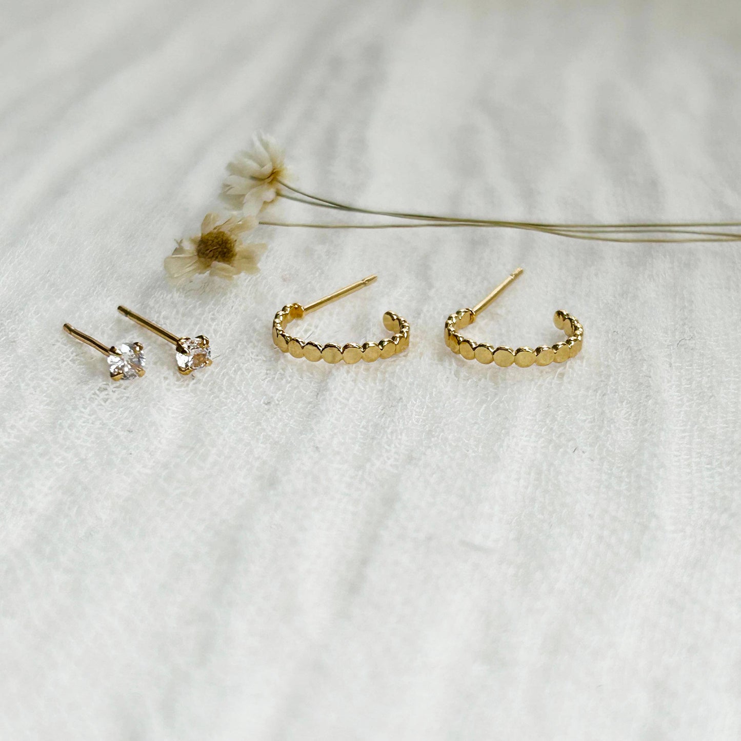 KARA | TOZER - Dainty Dot Hoop Stacking Set #12