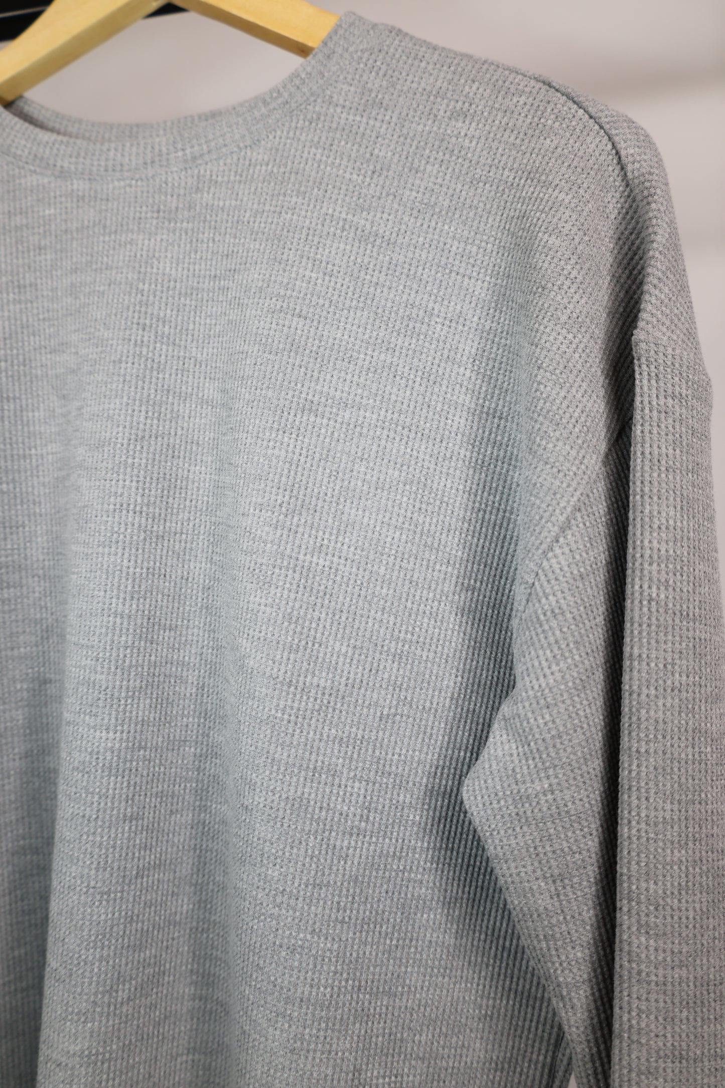 Wishlist - Heather Grey Heavy Waffle Knit Crewneck