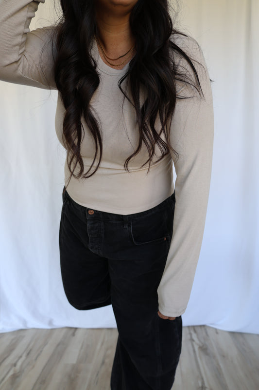 You Got This cropped long sleeve ribbed tee