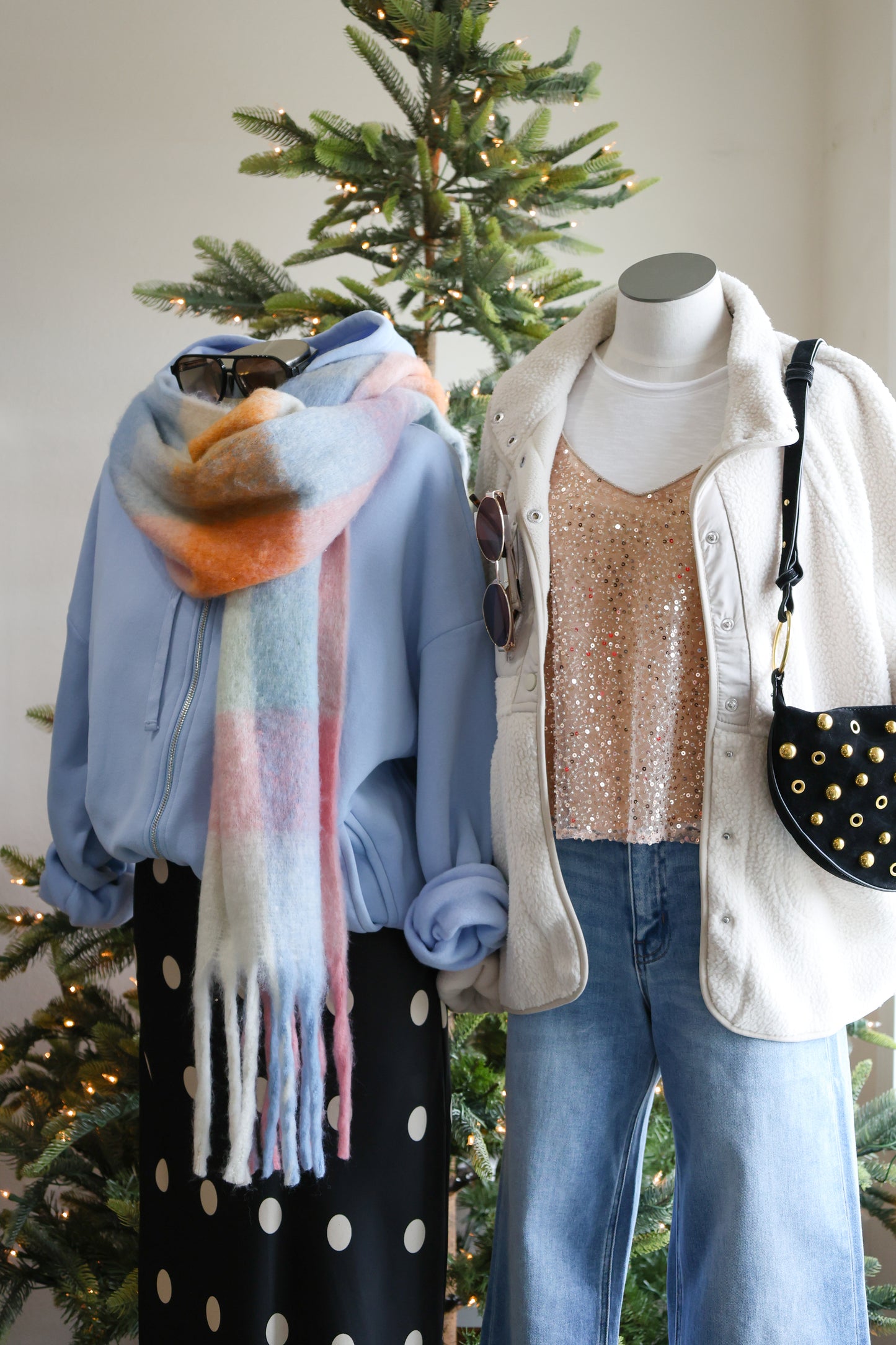 Plaid fringe edge scarf