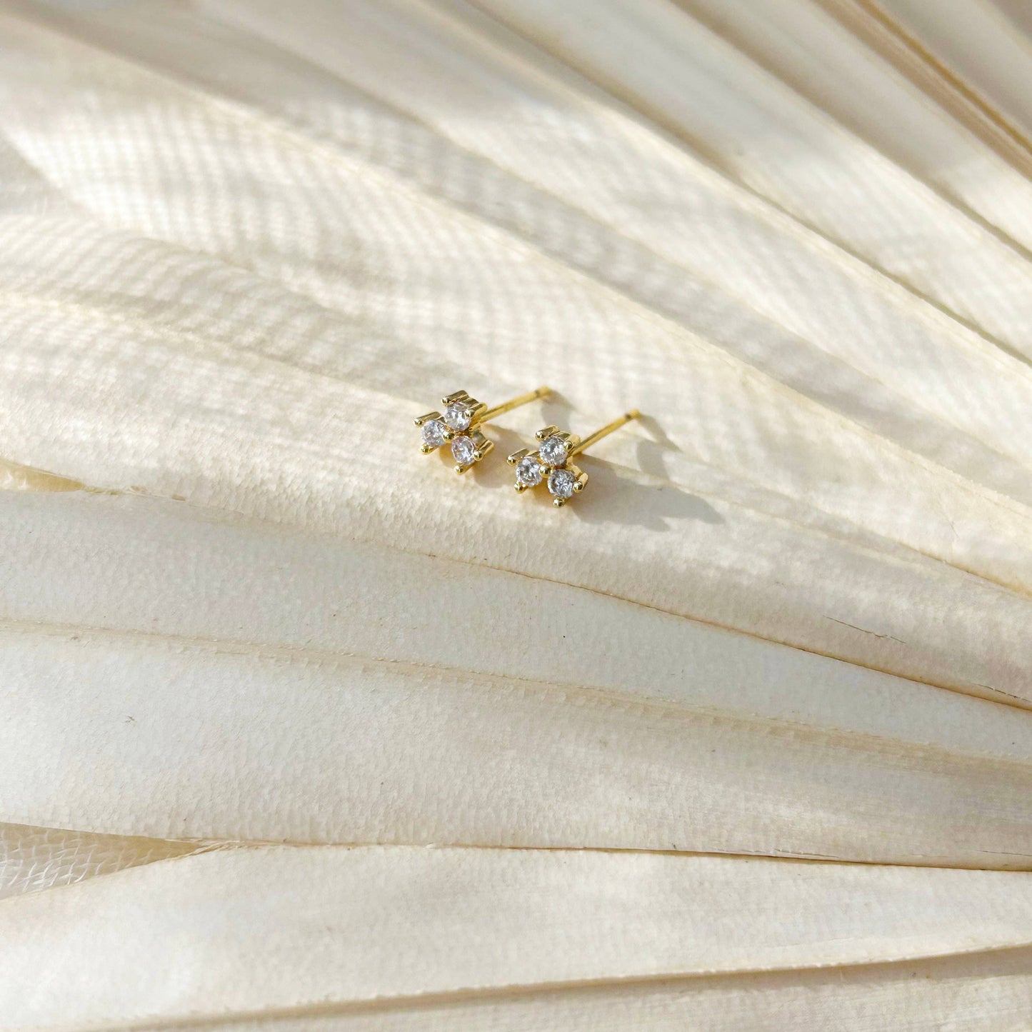 KARA | TOZER - Dainty CZ Trinity Studs