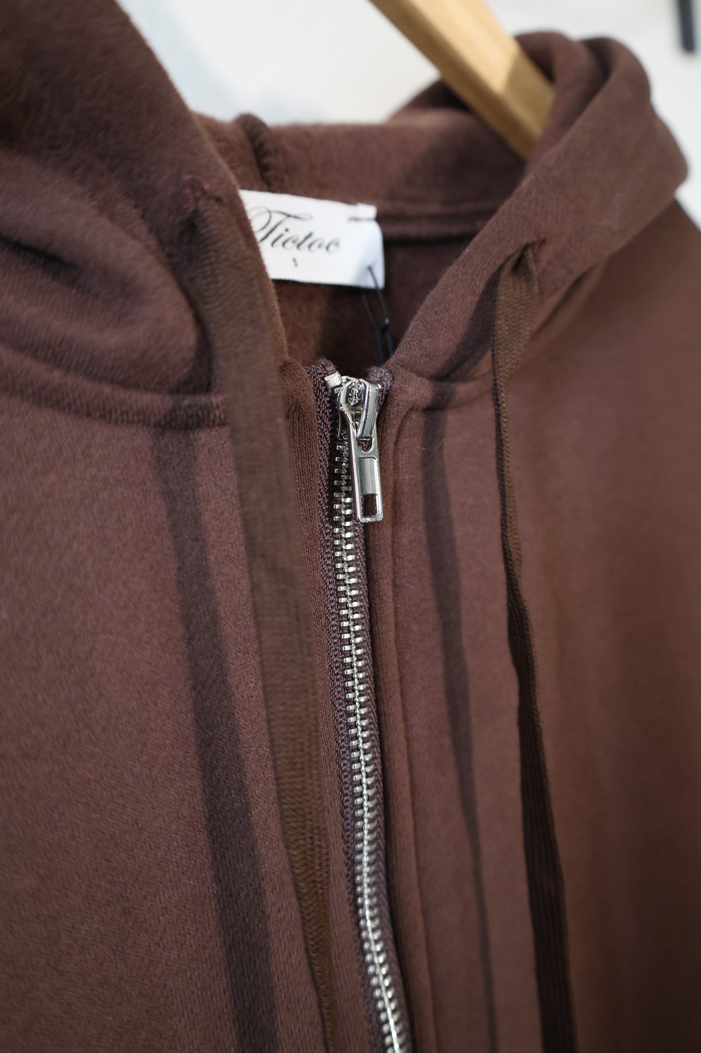 TICTOC - UNIVERSITY Plush Fleece Loose Fit Zip Up Hoodie With Pockets