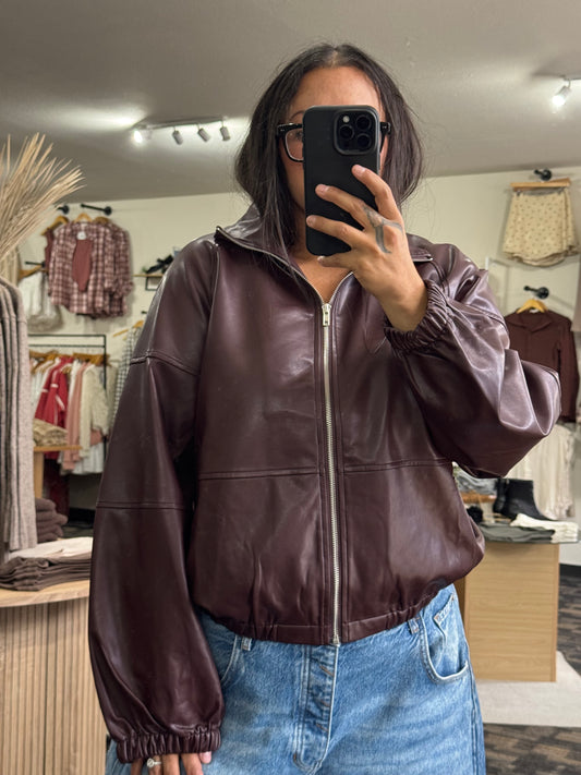 Livin It Up faux leather jacket