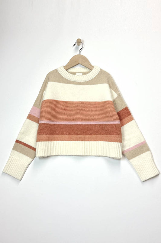 heart and arrow - TWEEN KIDS GIRLS ROUND NECK CROPPED SWEATER