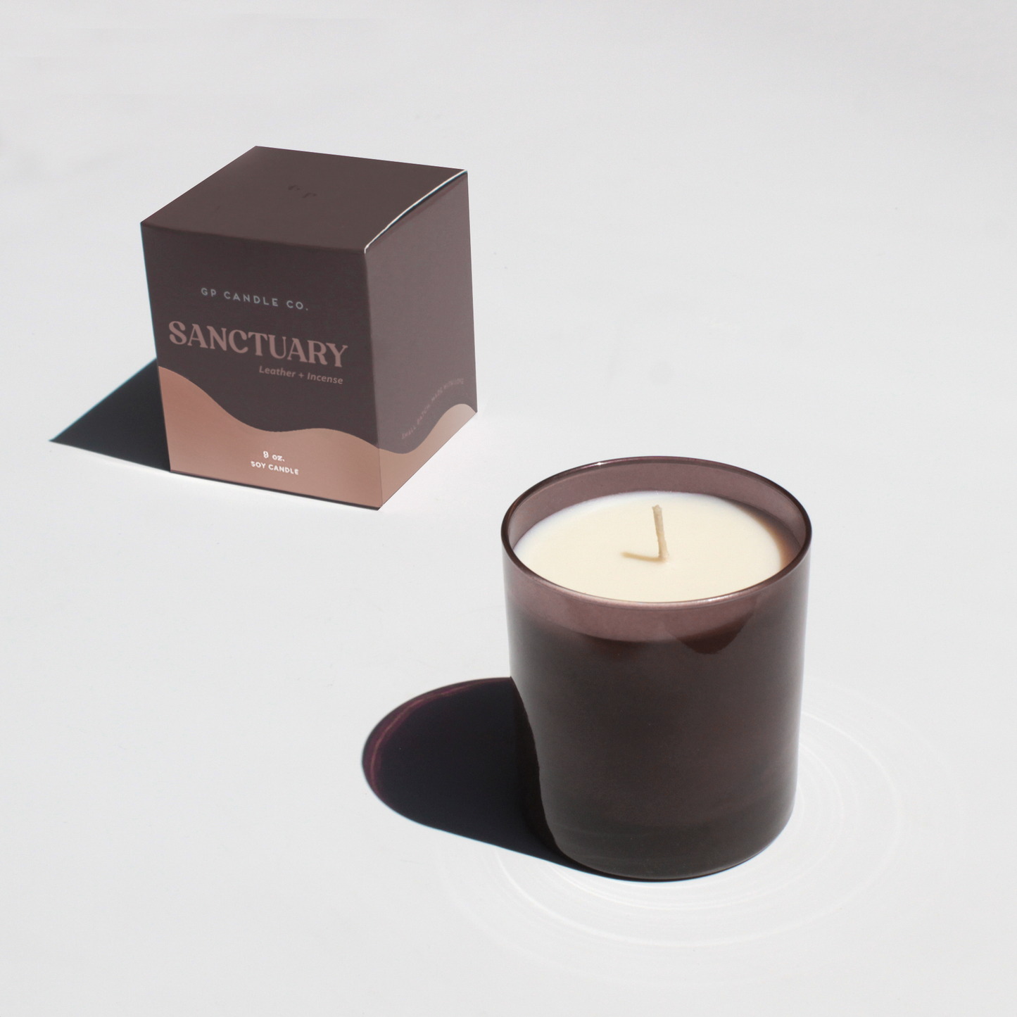 GP Candle Co. - Sanctuary 9 oz. Hue Candle (Leather + Incense)