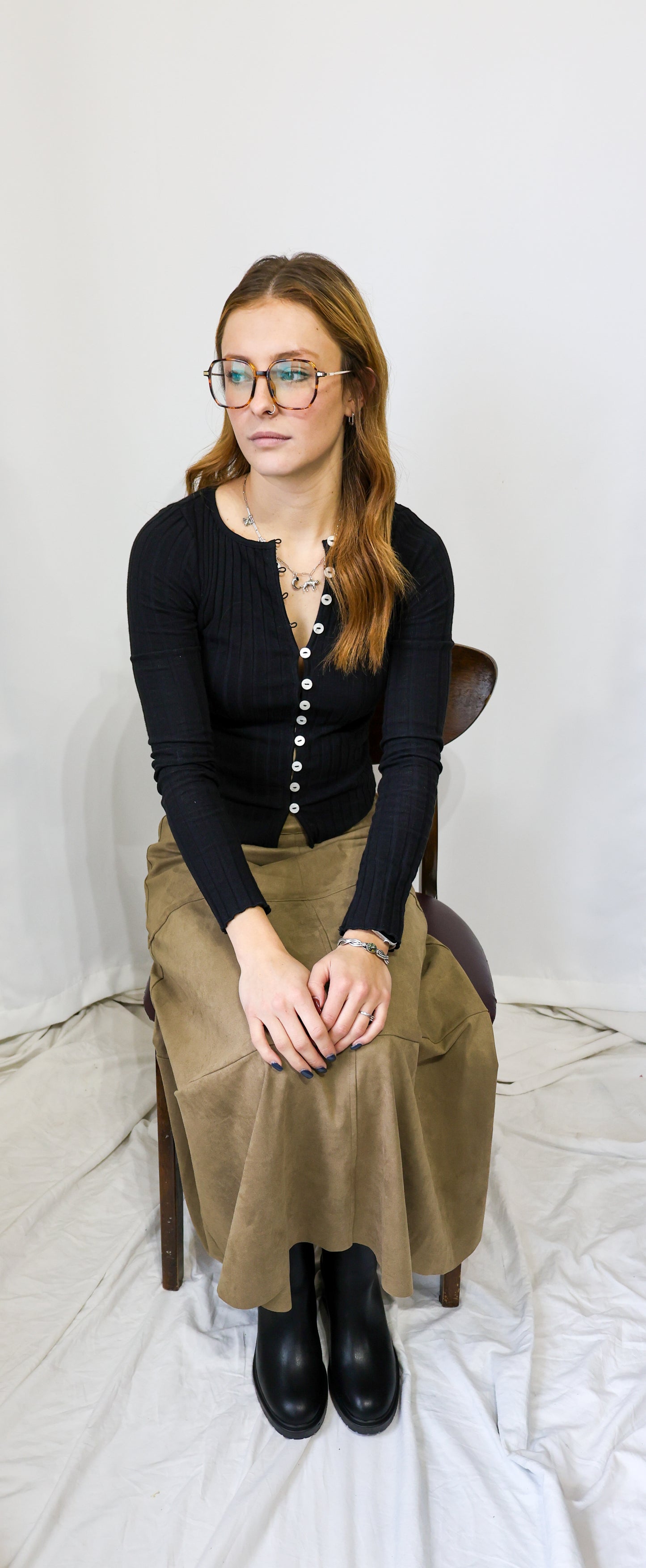 Miou Muse Suede A-Line Skirt