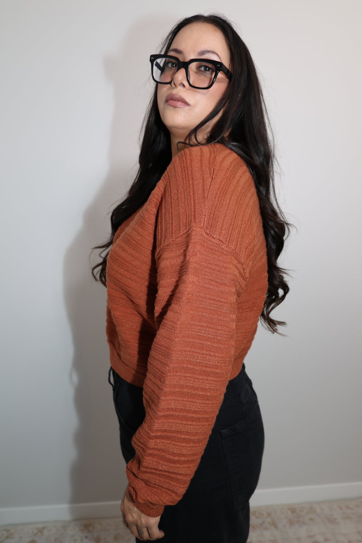 Cinnamon Toast soft ribbed crop sweater