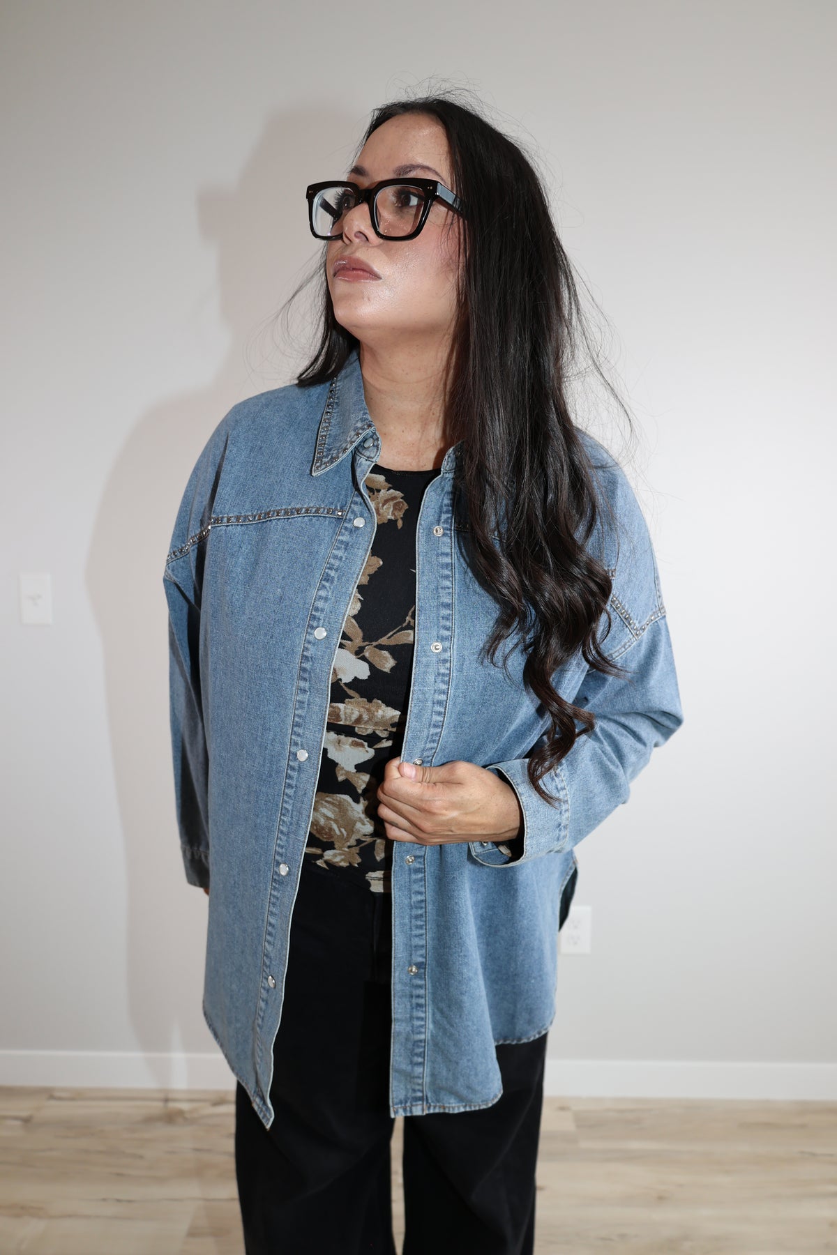 Cross My Heart denim long sleeve shirt