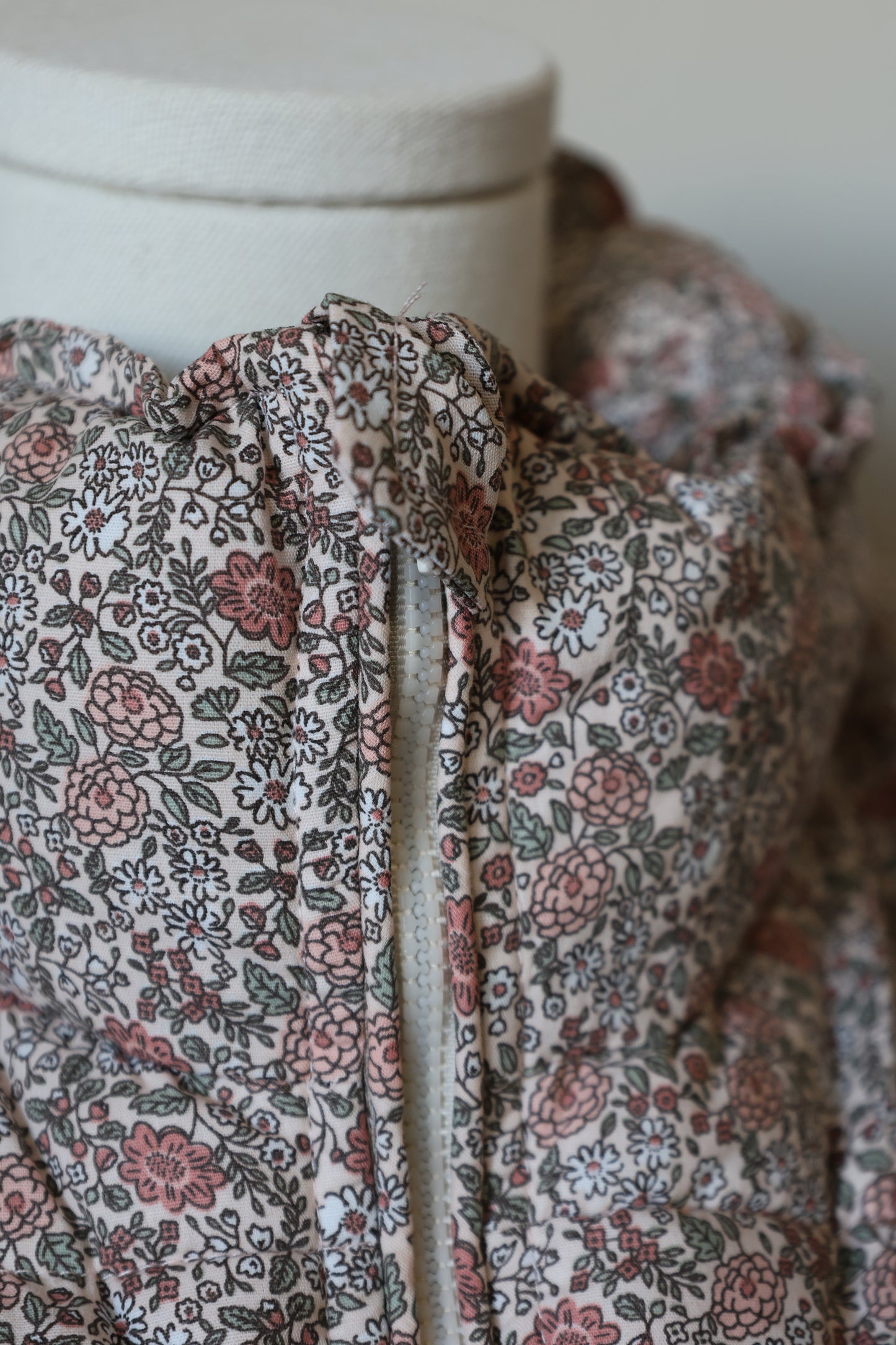 Buttermelon floral puffer vest