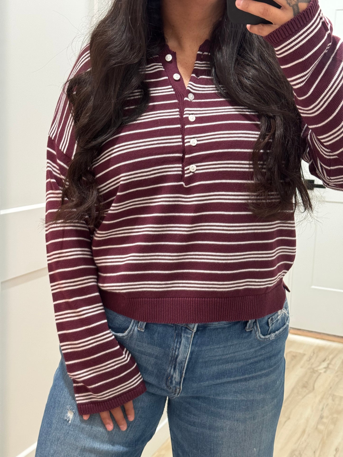 Hyfve - Striped Henley Sweater