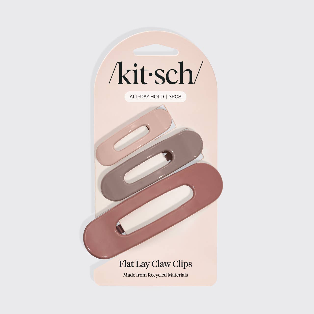 KITSCH - Flat Lay Claw Clip 3pc Flat - Ultra Glossy Terracotta