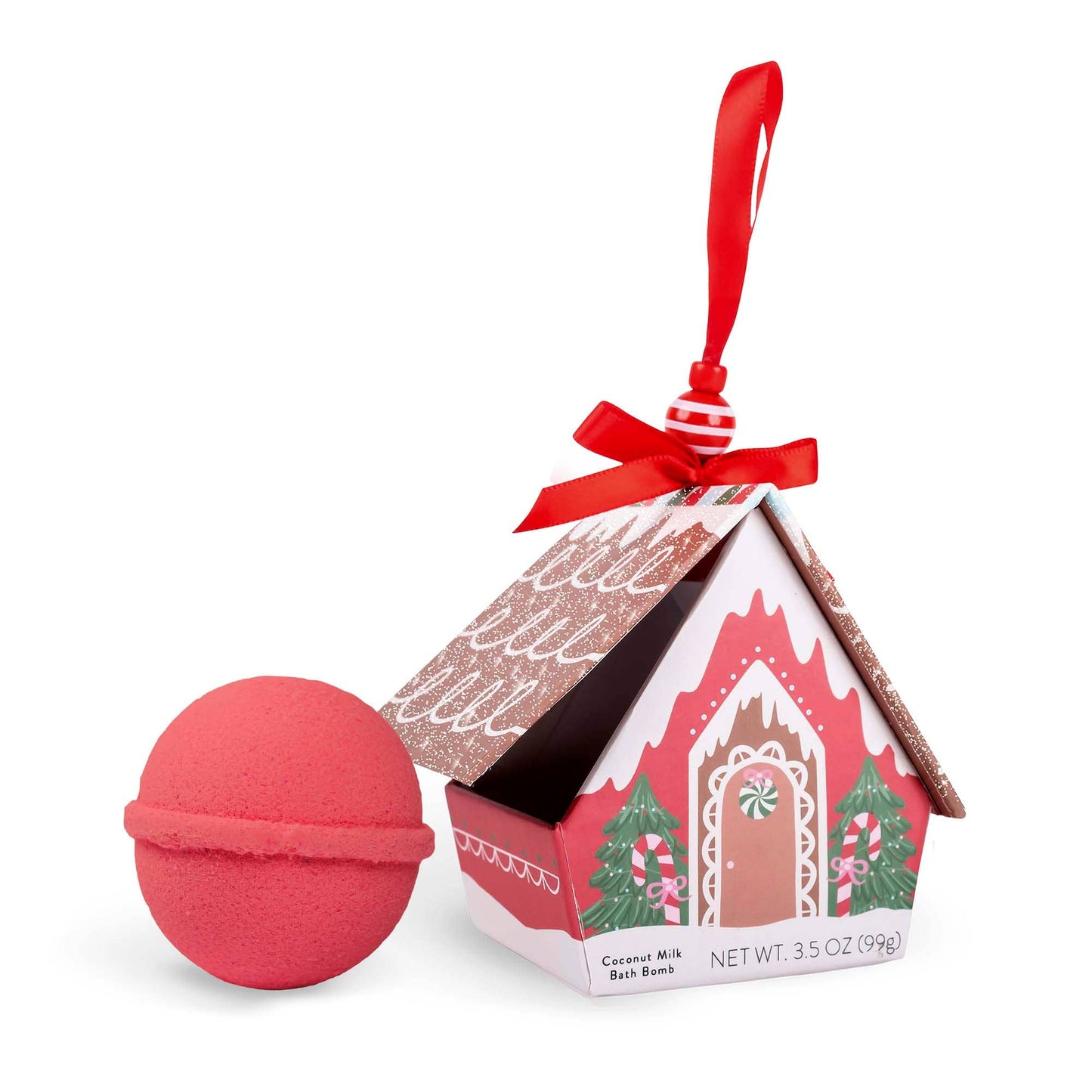 Cait + Co - Bath Bomb Christmas Ornament House - Red