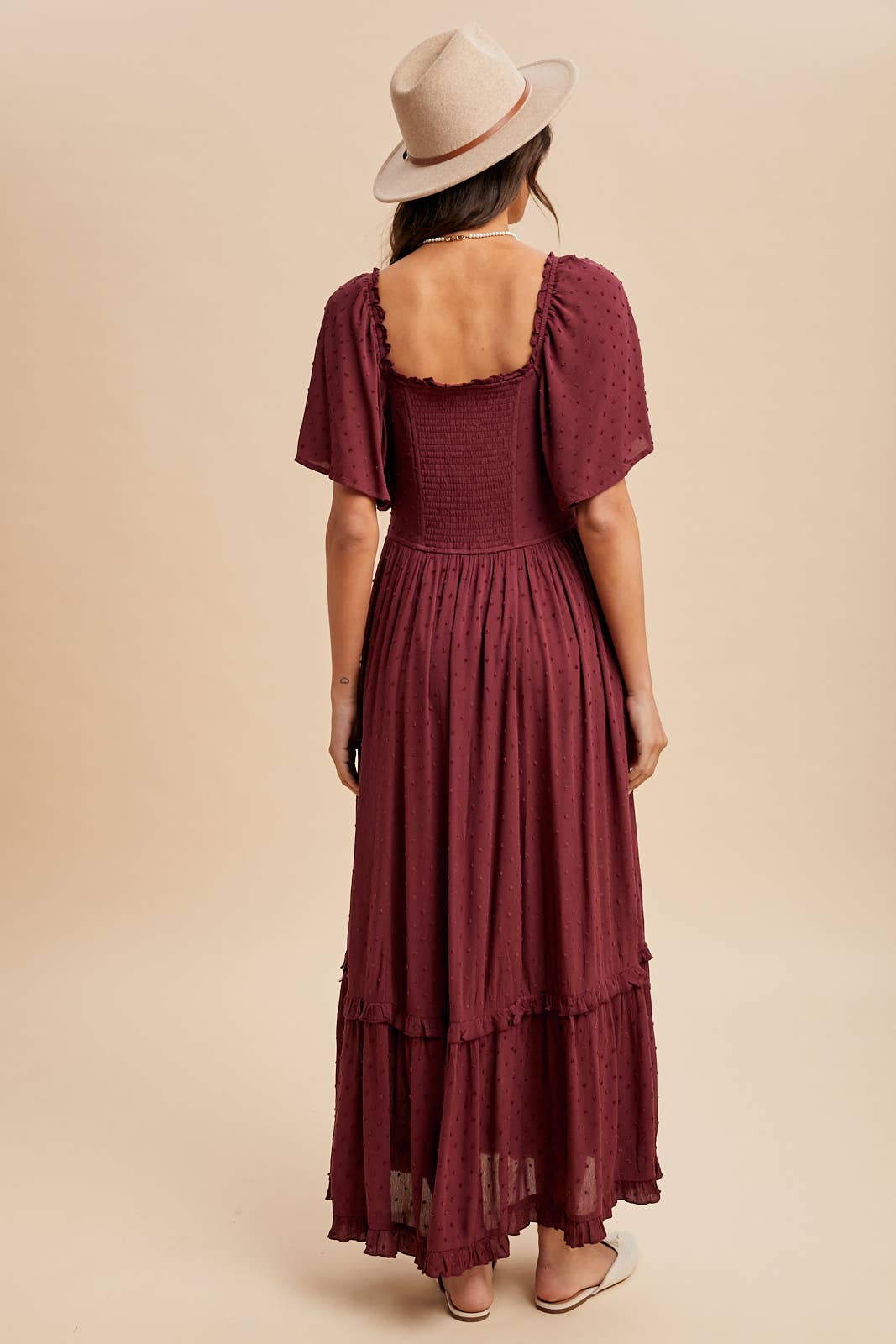 In Loom - SWISS DOT FLUTTER SLEEVE MAXI