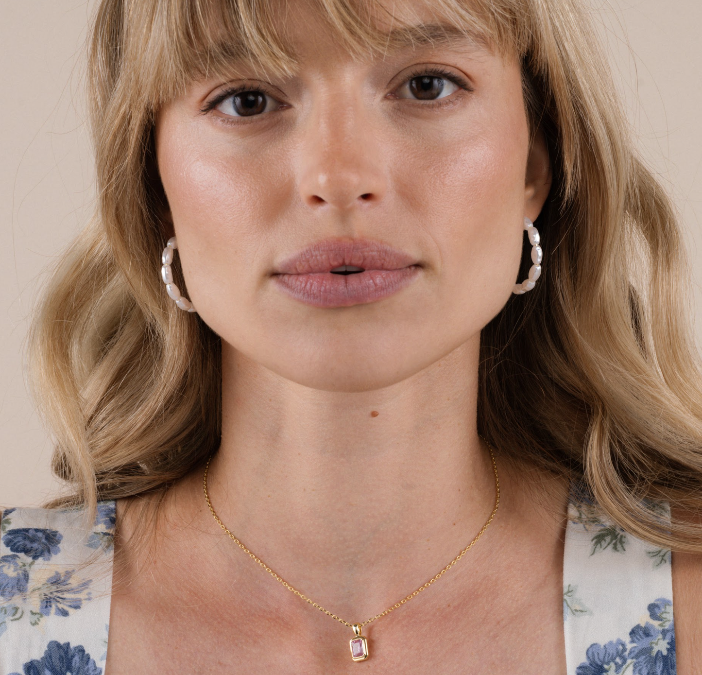 JaxKelly - Multi Pearl Hoop Earrings