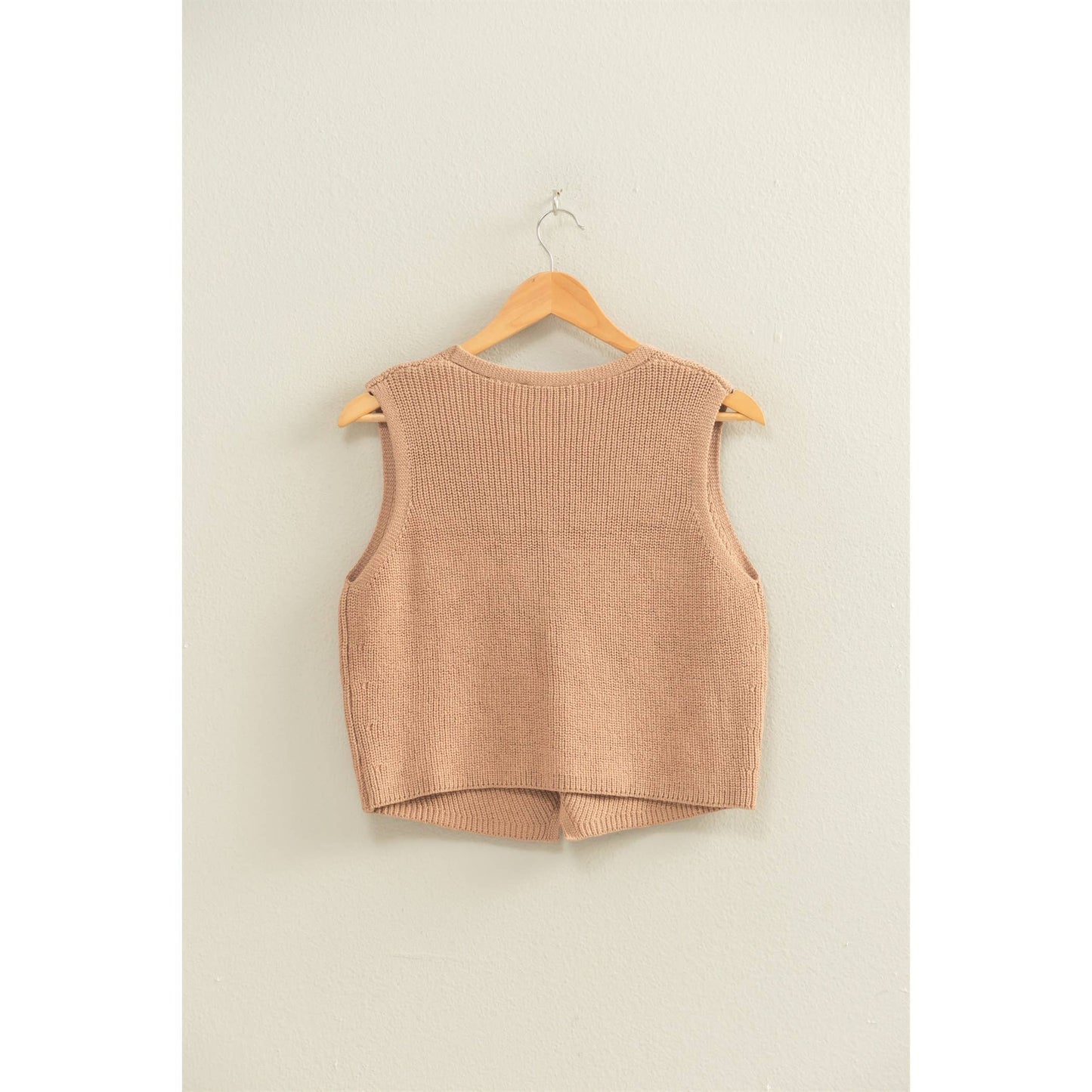 HYFVE - V-Neck Sleeveless Buttoned Sweater Vest