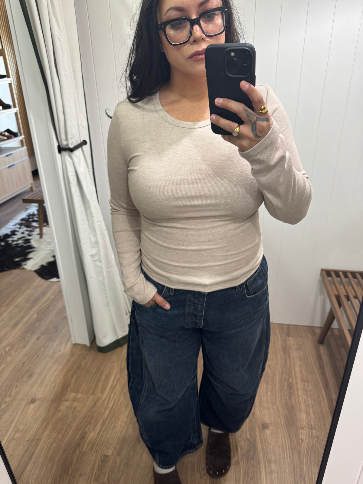 Can I Come With fitted long sleeve top