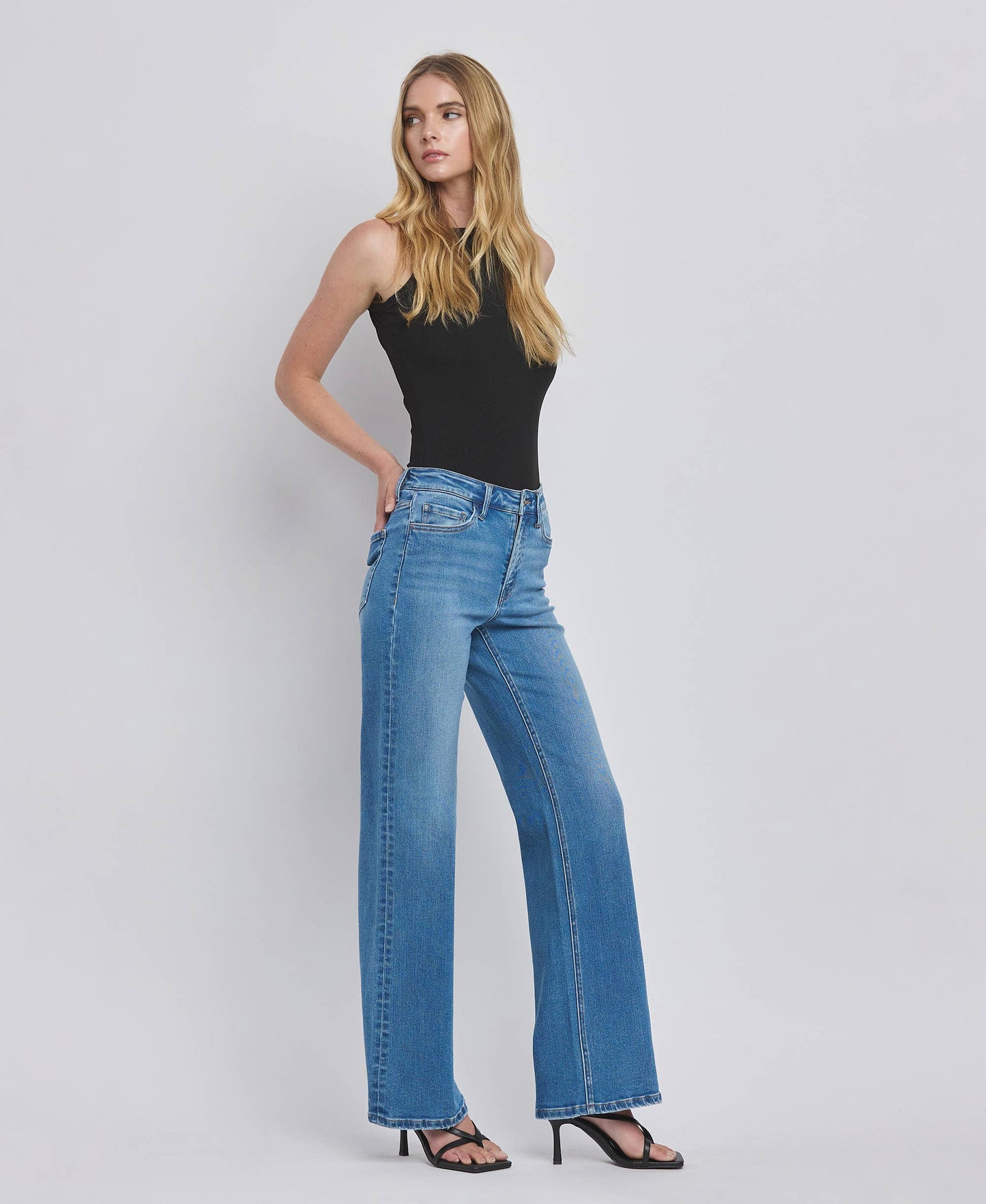 FLYING MONKEY - HIGH RISE WIDE JEANS
