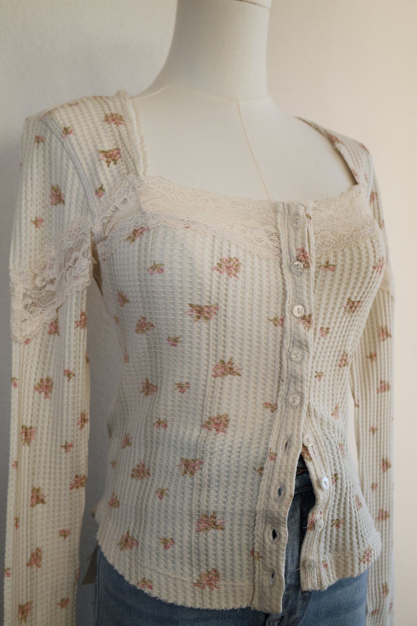 Free People Let's Party Cardi Tea Combo print