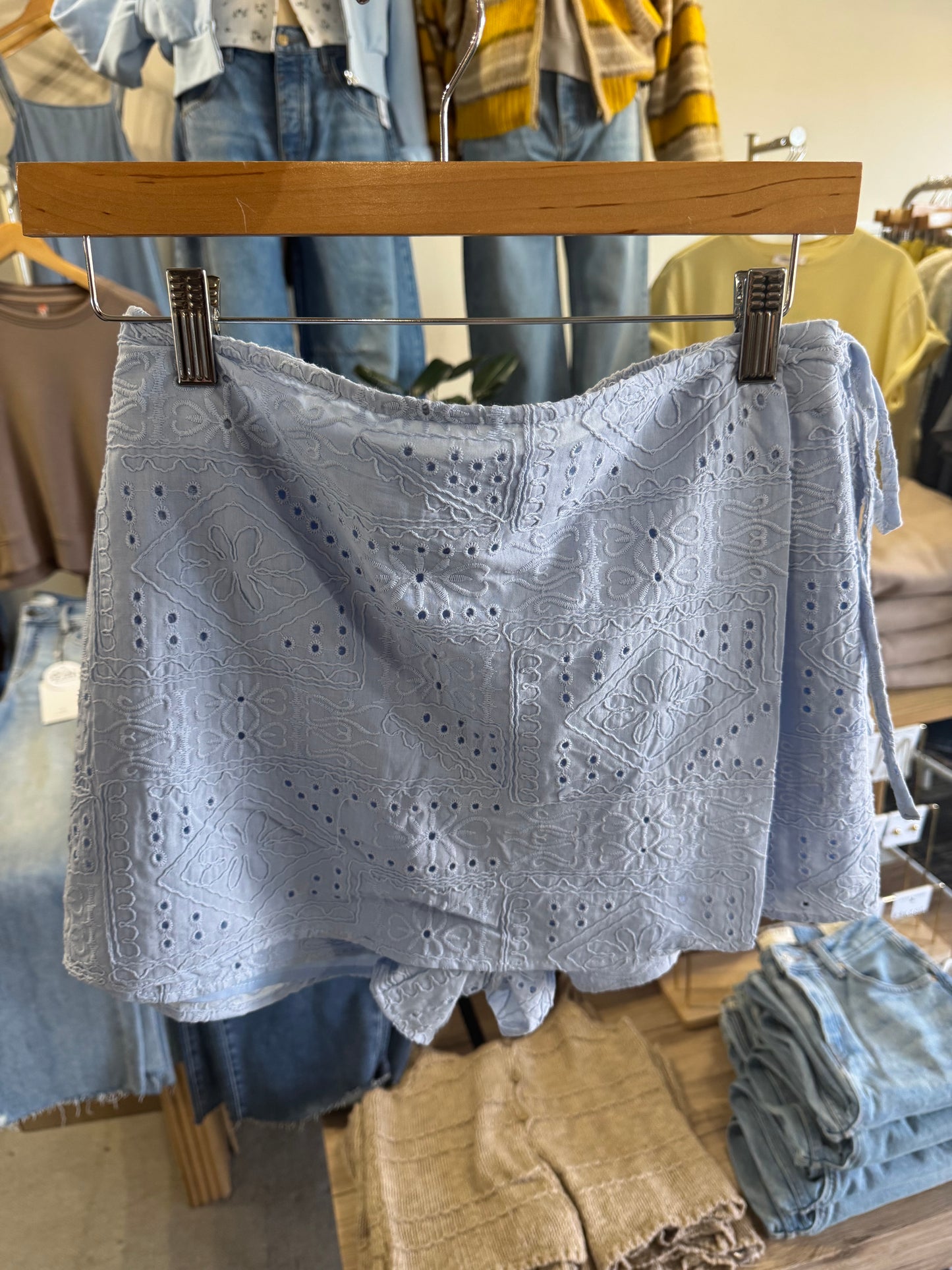 Sunday Edition cotton eyelet skort