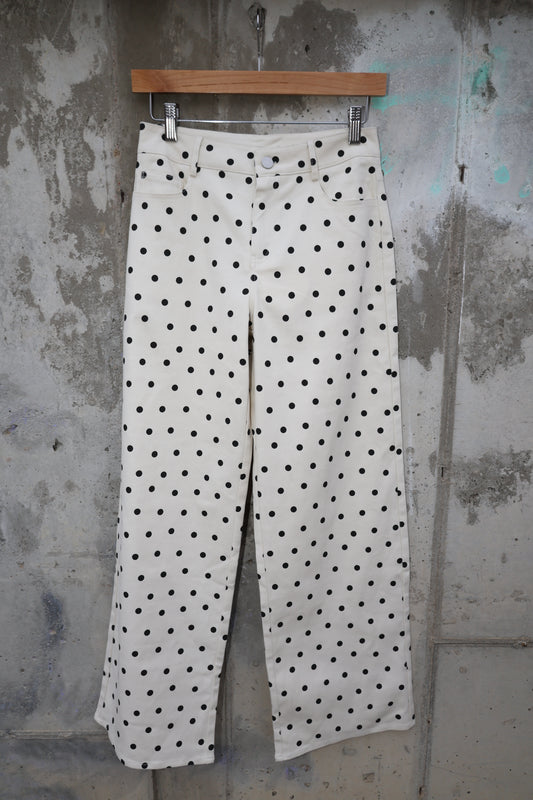 Le Lis - Mid Rise Straight Leg Polka-dot Pants