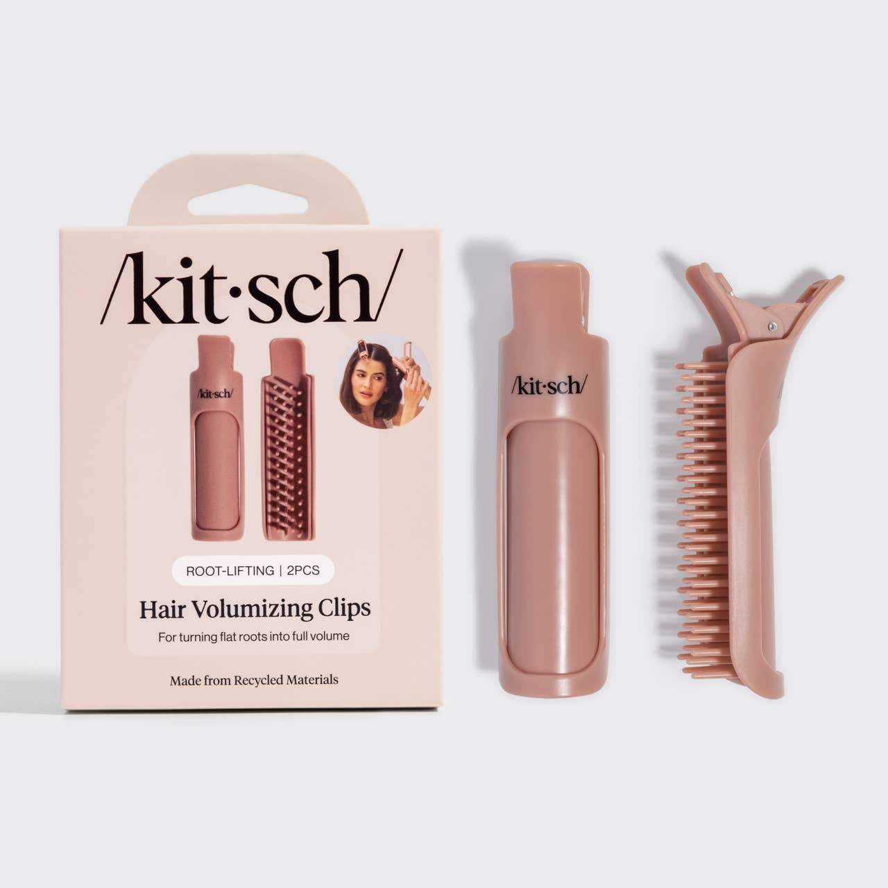 KITSCH - Kitsch Hair Volumizing Clip 2pc Set - Terracotta