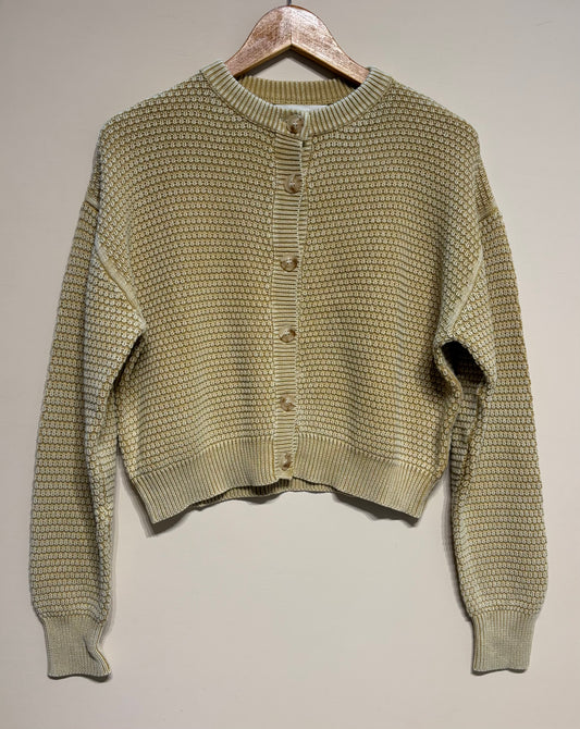 Mineral Washed Chunky Knit Cardigan