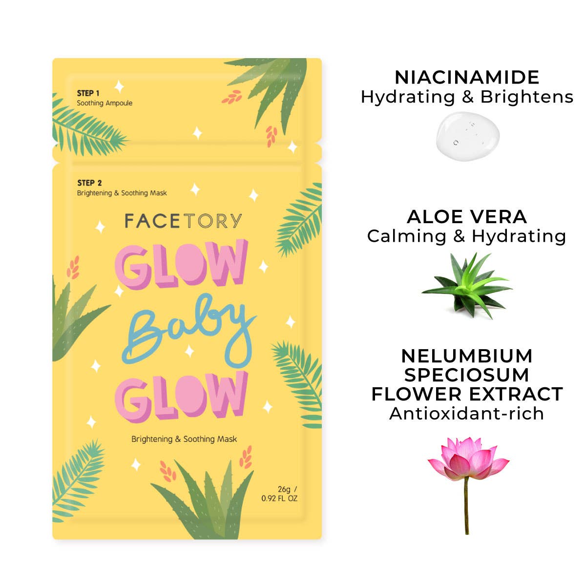FaceTory - Face Mask - K-Beauty - 2-Step Brightening - Glow Baby Glow