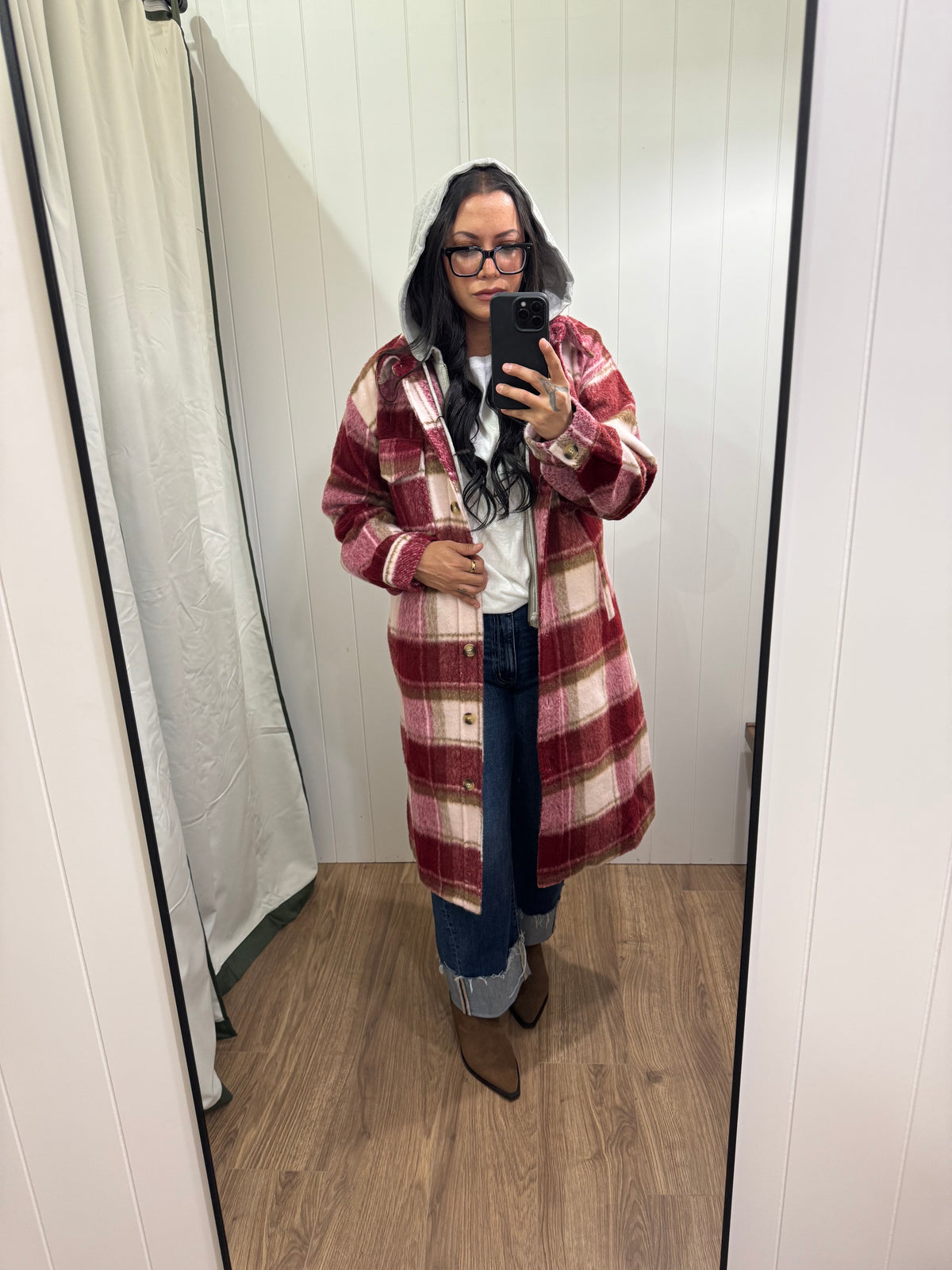 Homecoming Field plaid maxi coat