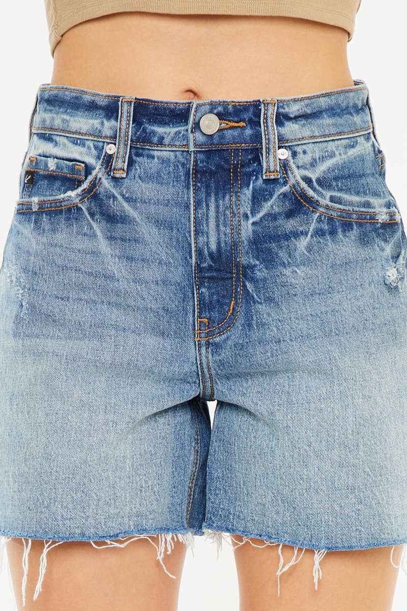 KanCan USA - mid thigh longer denim shorts