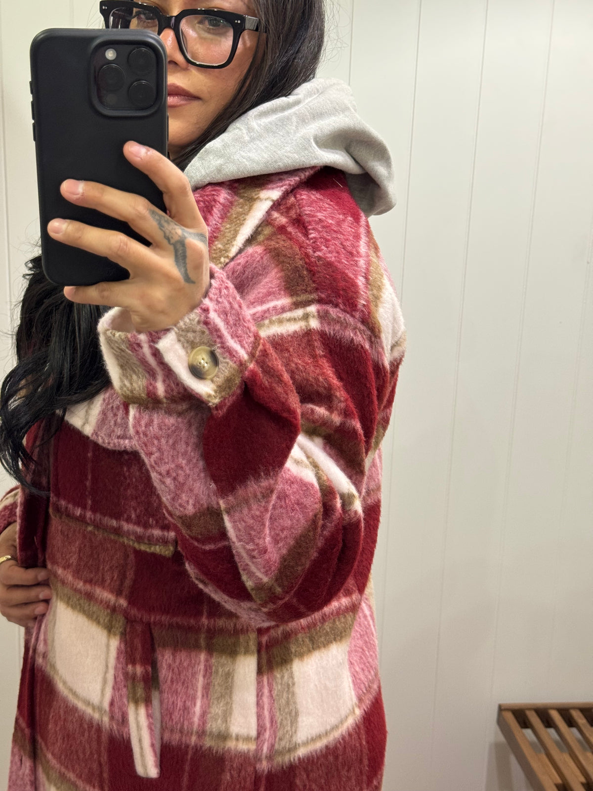 Homecoming Field plaid maxi coat