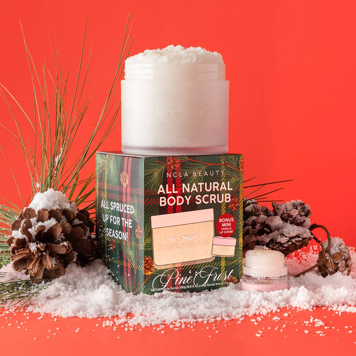 NCLA Beauty - Hey Sugar Pine Frost Body Scrub + Lip Scrub Holiday Gift Set