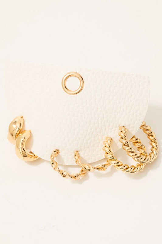 Fame Accessories - Hoop Twist Earrings Set