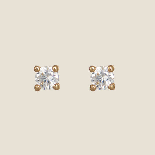 Simple dainty crystal stud earrings 