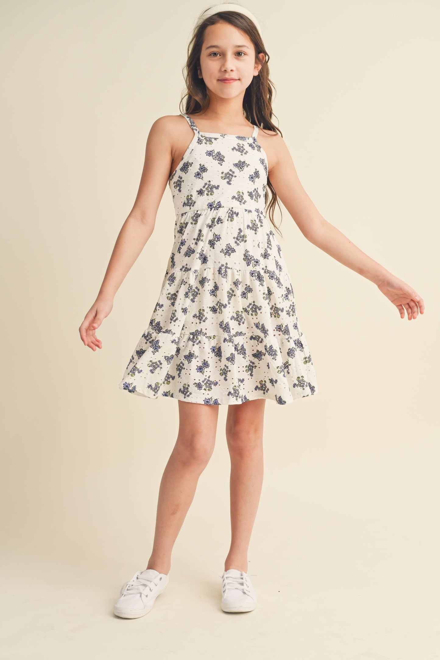 heart and arrow - TWEEN KIDS GIRLS STRAPPY TIERED DRESS (7-12)
