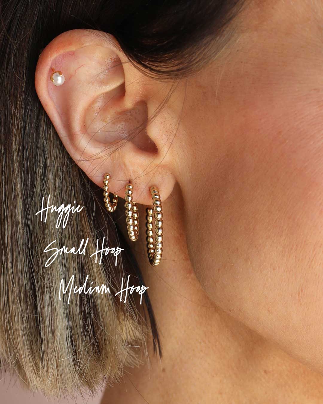 Nickel and Suede - Gold Chloe Hoops