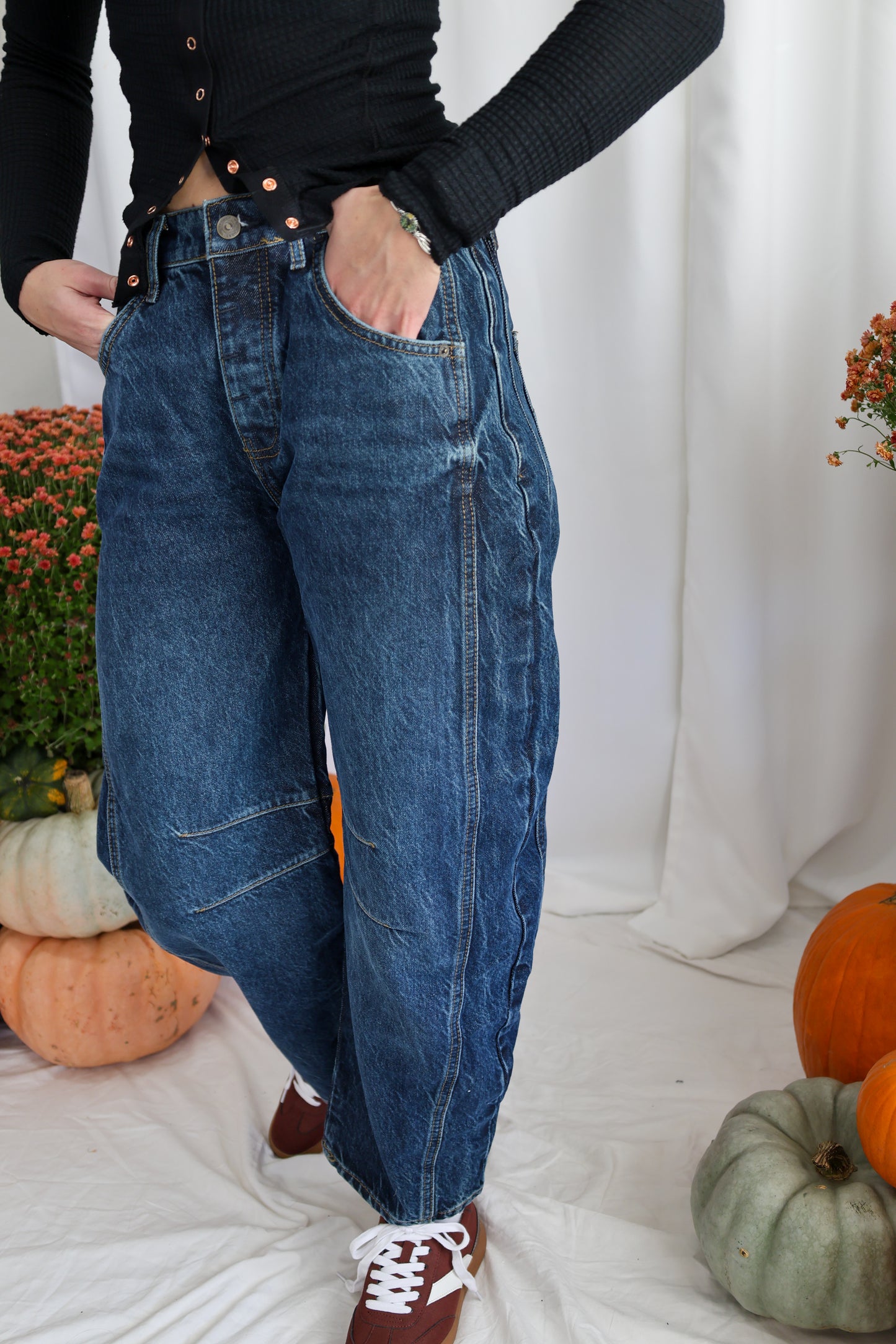 Free People good luck mid rise barrel jeans