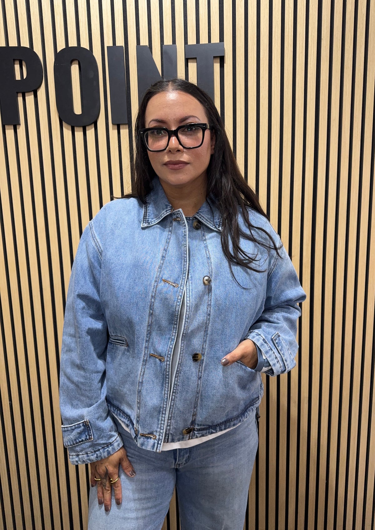 Better Than Never button front bomber denim jacket