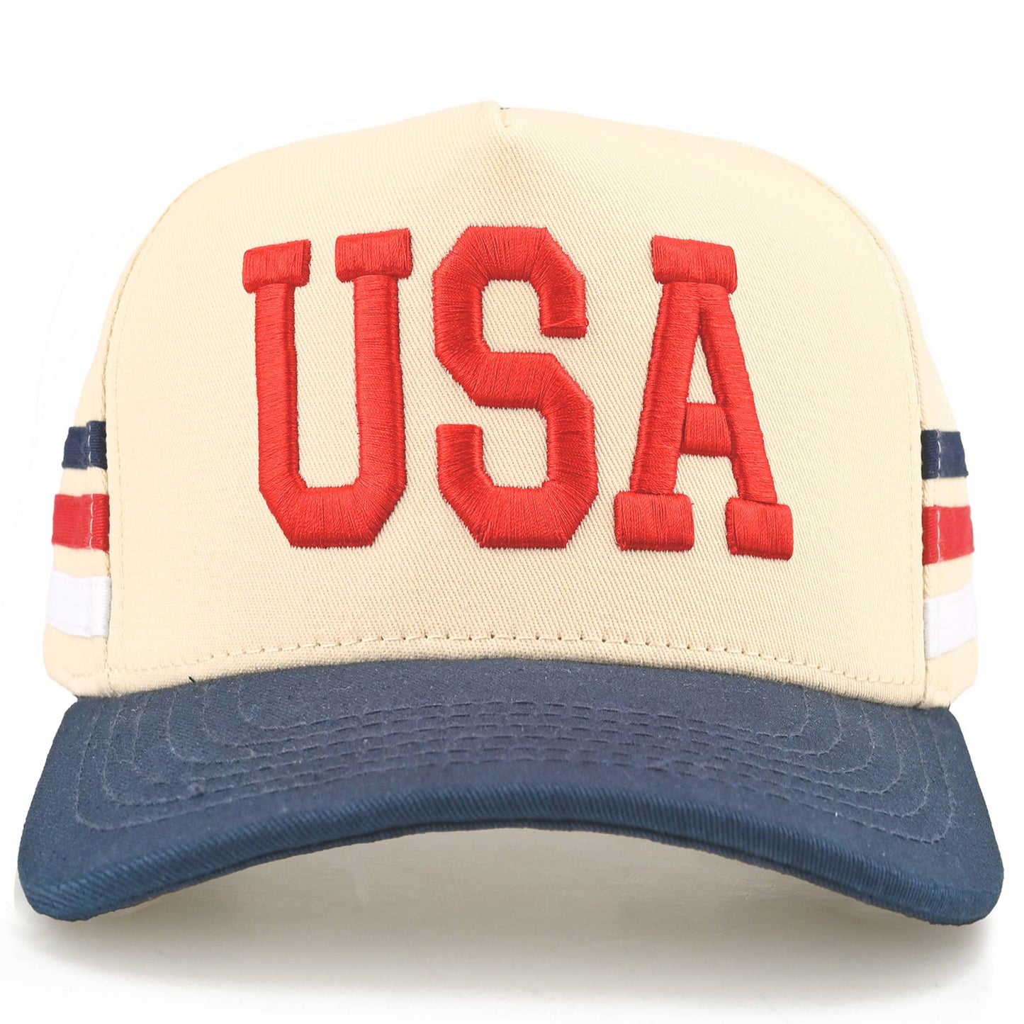 Hana - 3 Lines USA Striped Two Tone Trucker Hat