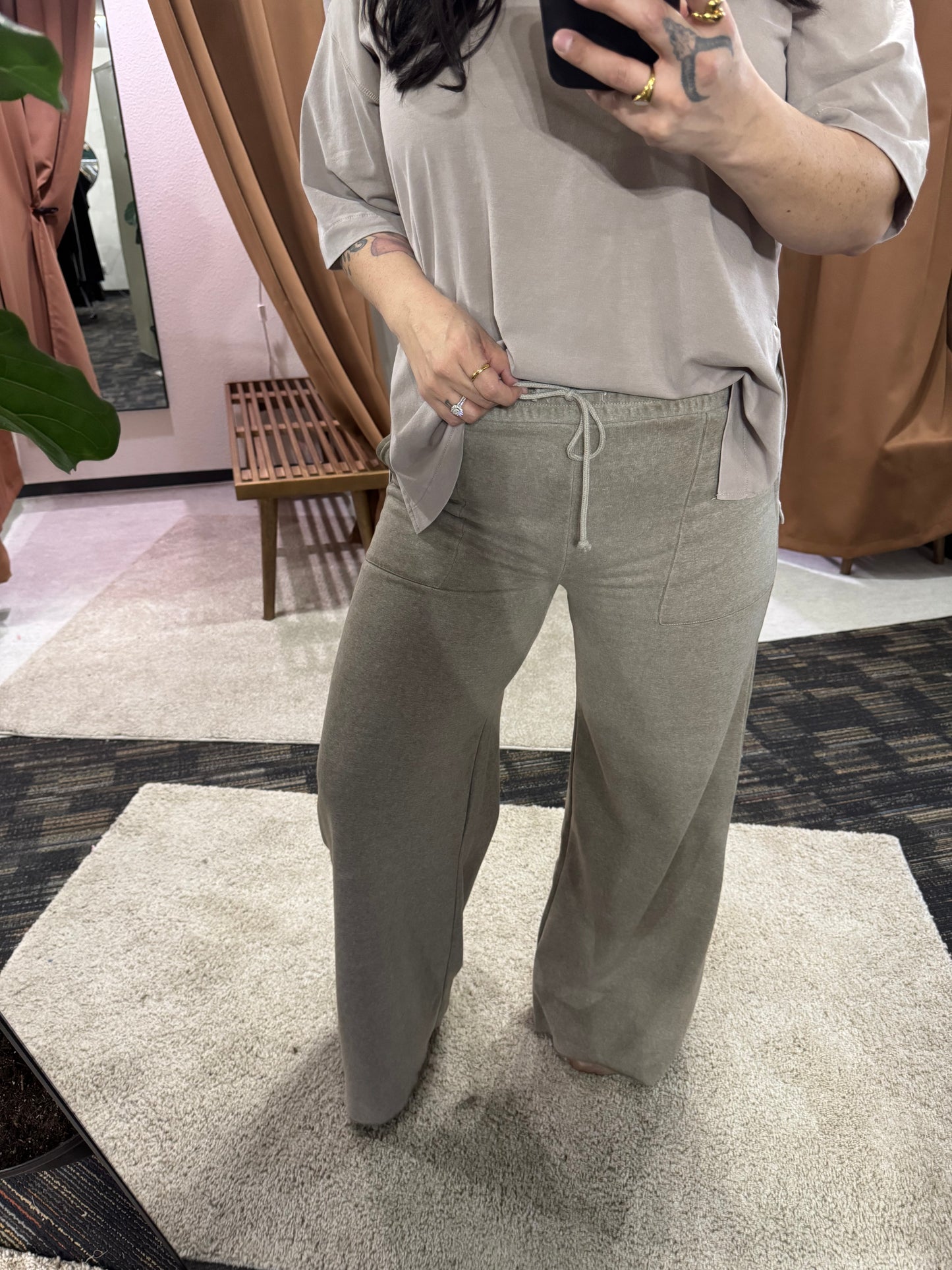 HYFVE - Burnout French Terry Wide-Leg Pants