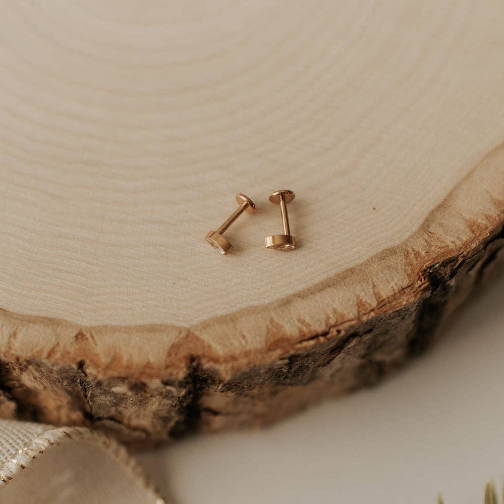 Mauve Jewelry Co. - Zoe Marquise Diamond Flat Back Studs