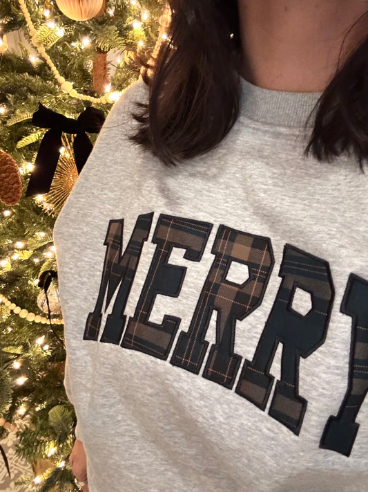 Plaid Merry crewneck