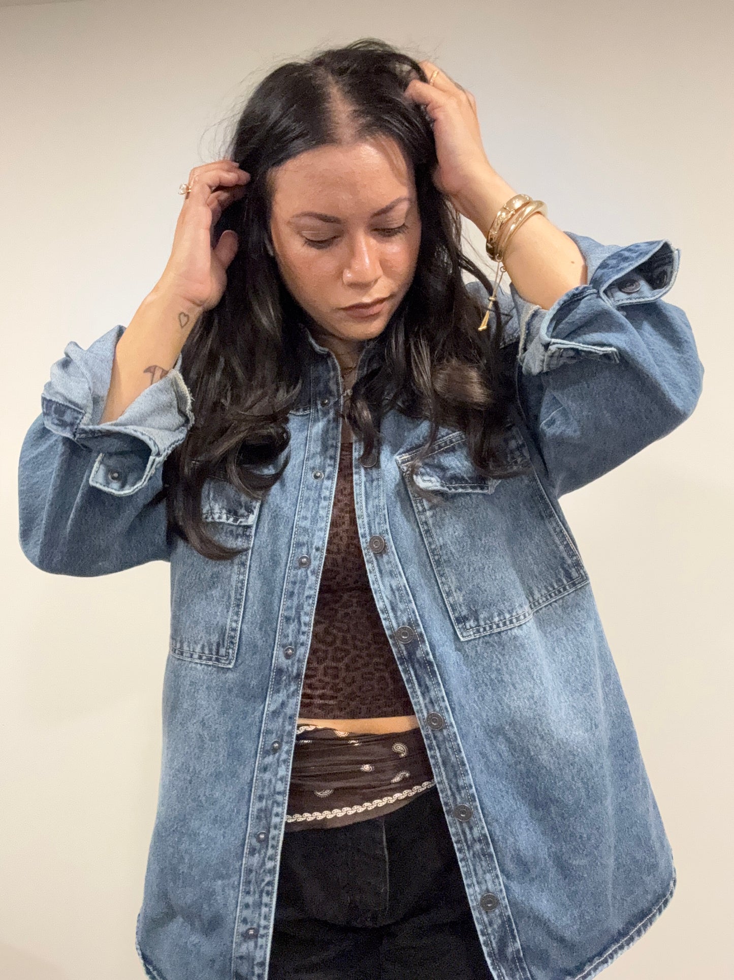 Hidden Jeans - Medium Dark Classic Oversized Western Shirt