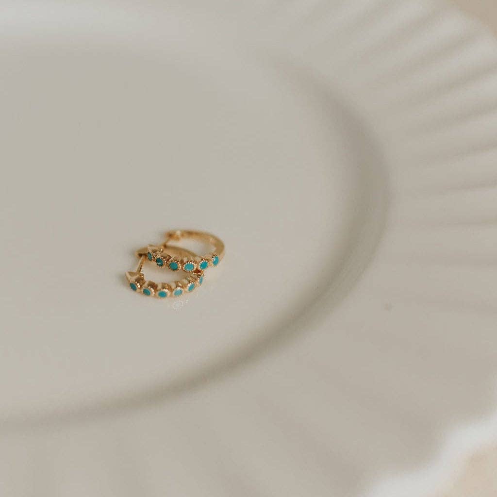 Mauve Jewelry Co. - Gaby Turquoise Hoops